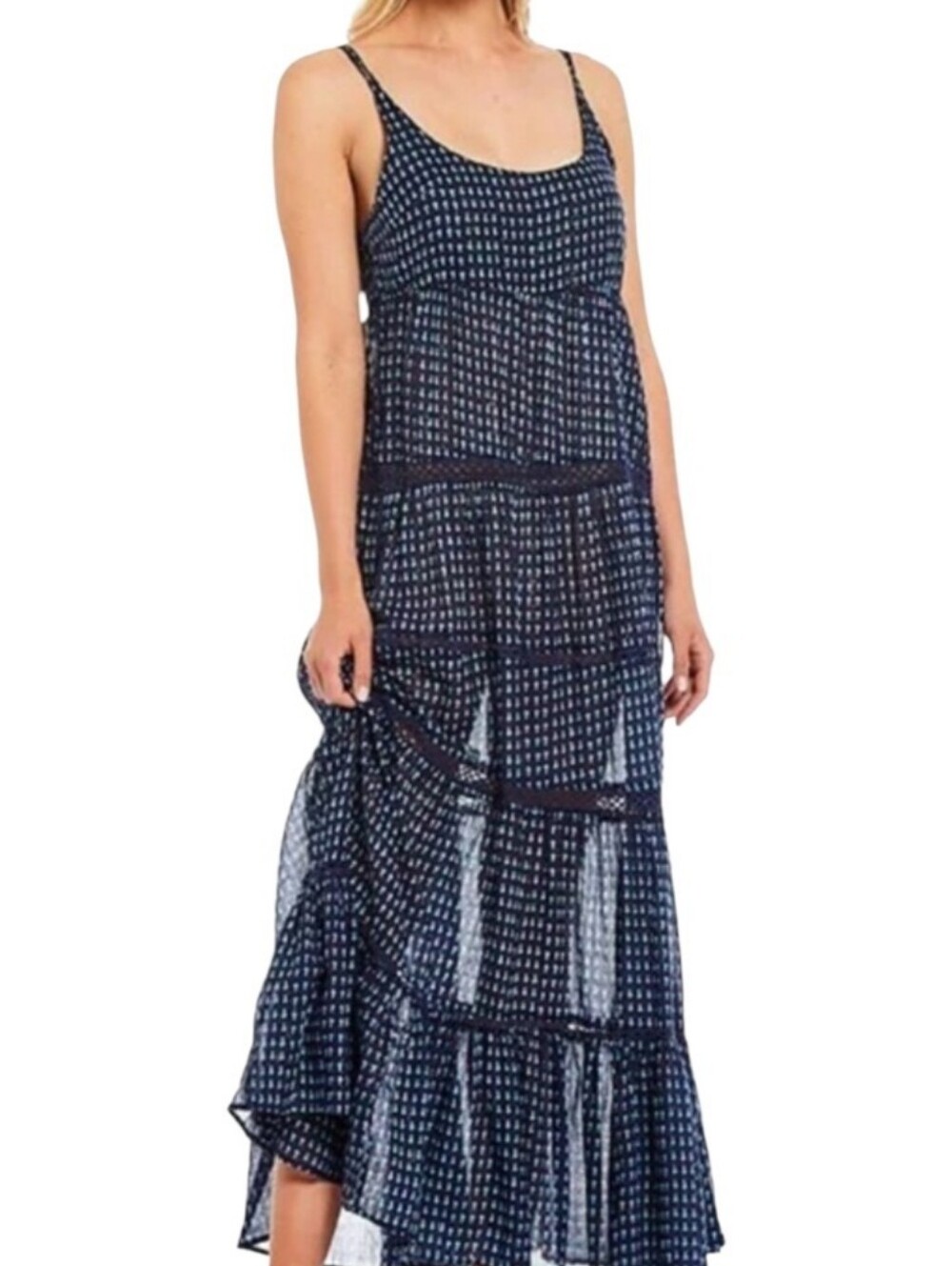 Free People Intimately "Midnight Dance" printed maxi dress in the "Eclipse Combo